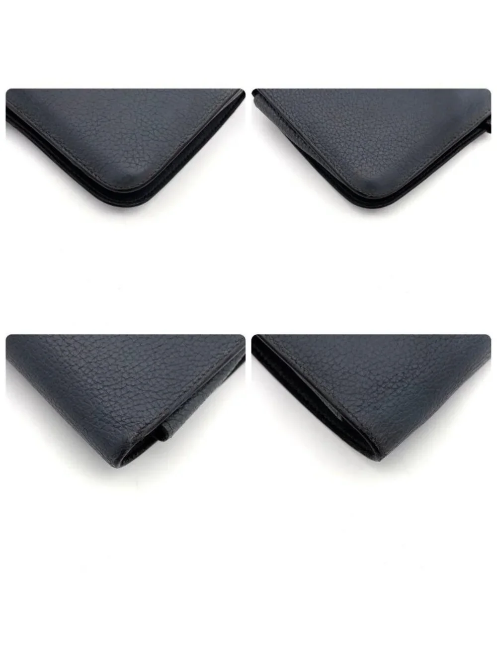 Hermes Dogon GM Togo Wallet Gray Silver Leather
